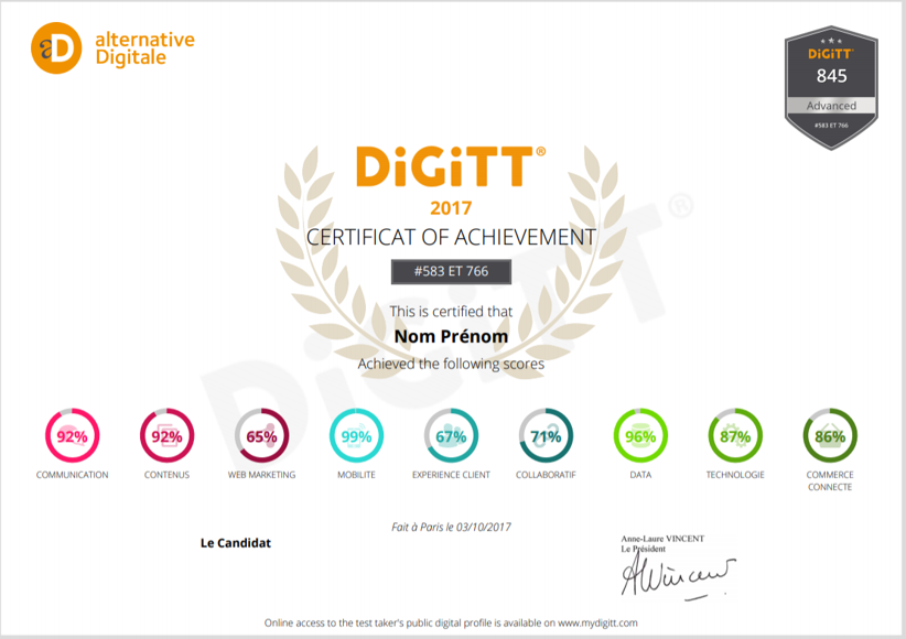 Présenter le certificat DiGiTT