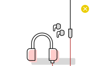 Écouteurs interdits